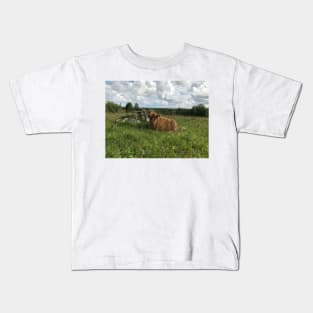 Scottish Highland Cattle Calf 1450 Kids T-Shirt